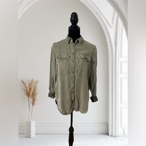 Pilcro and the Letterpress Gray Button-Up Shirt